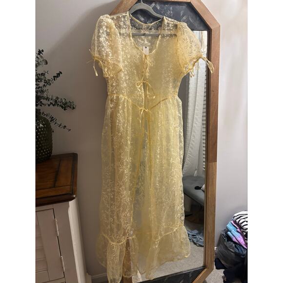 Anthropologie Sheet Organza Floral Maxi Dress - Picture 2 of 7